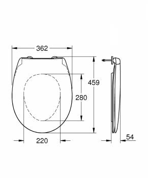 Сиденье Soft-Close GROHE Bau Ceramic 39493000. Фото