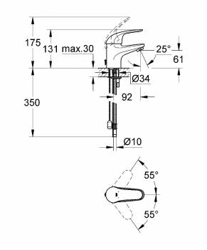 Смеситель для раковины Grohe Euroeco 32733000. Фото