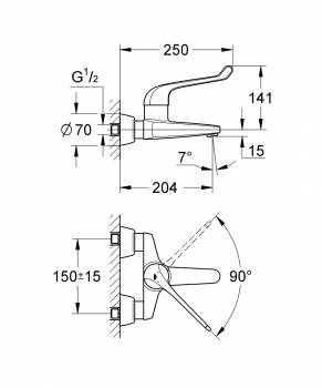 Смеситель для раковины GROHE Euroeco Special 32795000. Фото