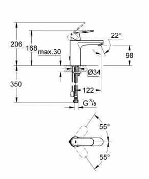 Смеситель для раковины GROHE Eurosmart Cosmopolitan 23326000. Фото