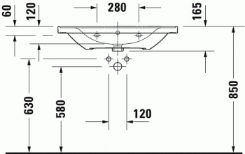 Раковина встраиваемая DURAVIT D-Neo 80х48 2367800000. Фото