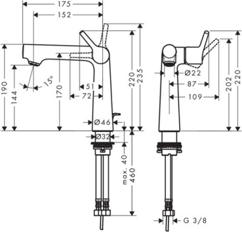 Смеситель для раковины Hansgrohe Talis S 72113000. Фото