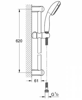 Душевой гарнитур GROHE Tempesta New 27598000. Фото