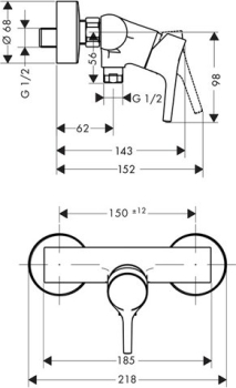 Смеситель для душа Hansgrohe Talis S 72600000. Фото