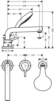 Смеситель для ванны Hansgrohe Talis S 72417000. Фото