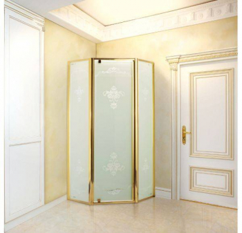 Душевой угол AFFETTO Calypso 90х90 матовое стекло золото. Фото
