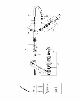 Смеситель для раковины GROHE Eurosmart 23537002. Фото