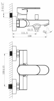 Смеситель для ванны/душа BELBAGNO Loyd LOY-VASM-CRM. Фото