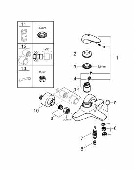 GROHE 23726LS3 Eurostyle 2015 Solid Смеситель для ванны. Фото