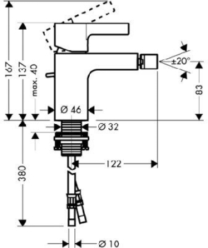 Смеситель для биде Hansgrohe Metris S 31261000. Фото