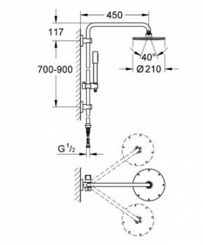 Душевая система GROHE Rainshower 27030000. Фото