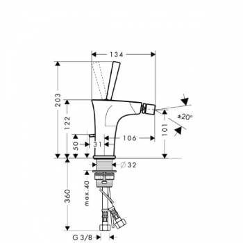 Смеситель для биде HANSGROHE PuraVida 15270400. Фото