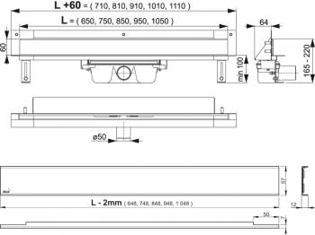 Дренажная система ALCAPLAST Spa TWIN APZ5-TWIN-950. Фото