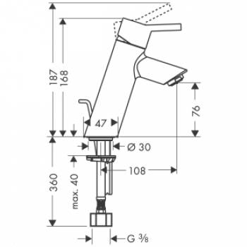 Смеситель для раковины HANSGROHE Tails S2 32040000. Фото