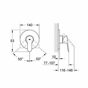 Смеситель для душа GROHE BauEdge 29078000. Фото