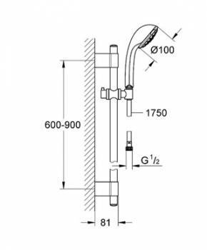 Душевой гарнитур GROHE Relexa 28932001. Фото