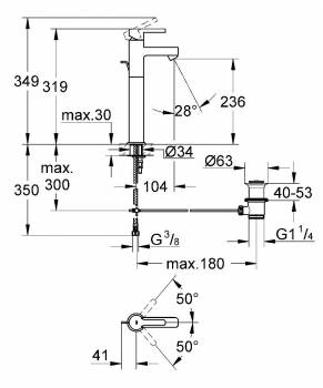 Смеситель для раковины GROHE Lineare 32250000. Фото