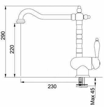 Смеситель для кухни FRANKE Old England 115.0028.205. Фото