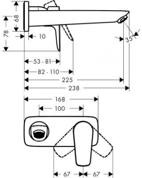 Смеситель для раковины Hansgrohe Talis E 71734140. Фото