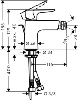 Смеситель для биде Hansgrohe Talis E 71720000. Фото