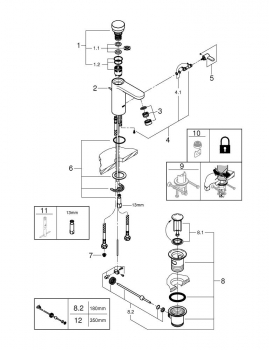 Смеситель для раковины GROHE Eurosmart Cosmopolitan 36318000. Фото