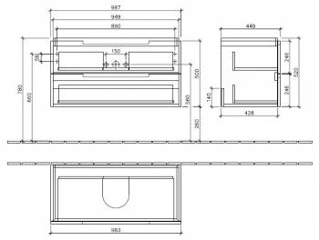 Тумба под раковину Villeroy&Boch SUBWAY 2.0 A697 00FQ. Фото