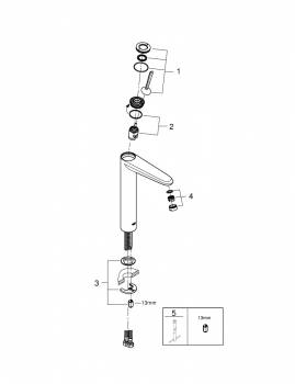 Смеситель для раковины GROHE Eurodisc Joystick 23428000. Фото