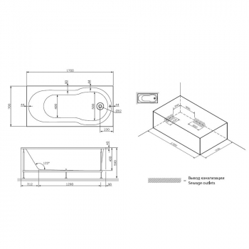 Каркас для ванны 170х70 см AM.PM X-Joy W88A-170-070W-R. Фото