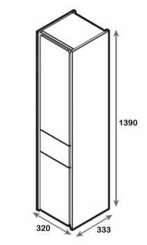 Колонна-пенал ROCA Ronda Бетон левый ZRU9303005. Фото