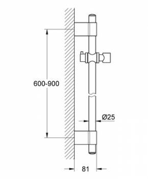 Душевая штанга GROHE Rainshower 28819001 900 мм. Фото