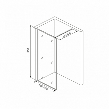 Душевая перегородка IDDIS Walk In Slide 90х195 SLI8CS9i23