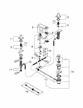 Смеситель для раковины GROHE Allure Brilliant 20342000. Фото