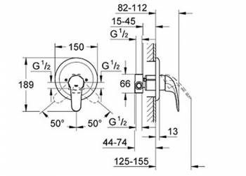 Смеситель для душа GROHE Euroeco 32742000 (комплект). Фото