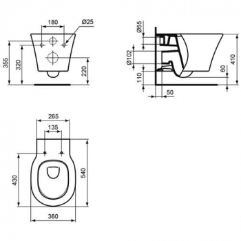 Унитаз подвесной Ideal Standard Connect Air Aquablade E005401. Фото