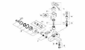Смеситель для ванны GROHE Quadra 32638KS0. Фото