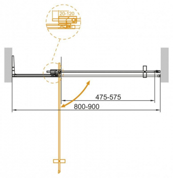 Душевая дверь CEZARES Slider SLIDER-B-1-80/90-C-Cr. Фото