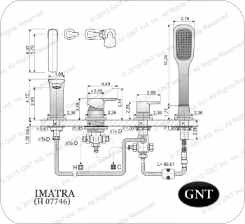 Врезной смеситель для ванны GNT Imatra H 07746. Фото