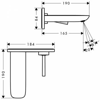 Смеситель для раковины HANSGROHE PuraVida 15084400 (внешняя часть). Фото