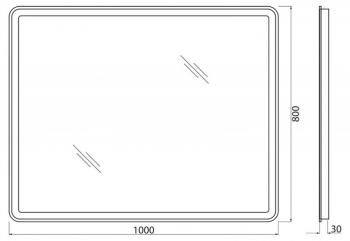 Зеркало с встроенным светильником и кнопочным выключателем BELBAGNO SPC-MAR-1000-800-LED-BTN. Фото