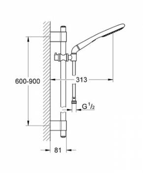 Душевой гарнитур GROHE Rainshower Eco 900 27275001. Фото
