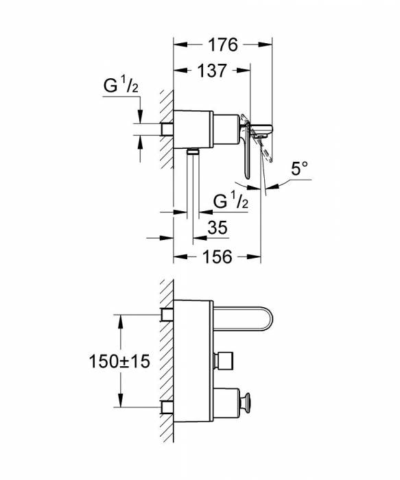 GROHE 32195KS0 Veris Смеситель однорычажный для ванны. Фото