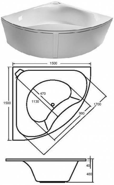 Ванна VAYER Gaja 150х150. Фото