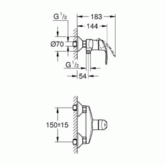 Смеситель для душа GROHE Eurosmart 33555002. Фото