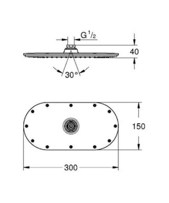 Верхний душ GROHE Rainshower 27471000. Фото