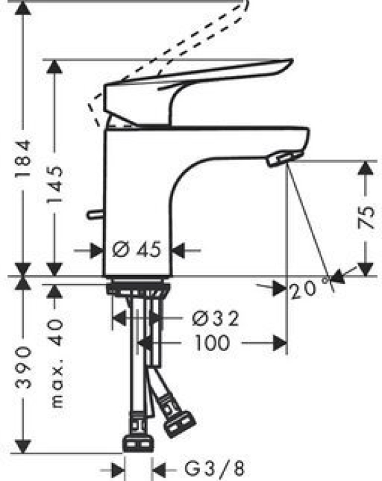 Смеситель для раковины Hansgrohe Logis E 71160000. Фото