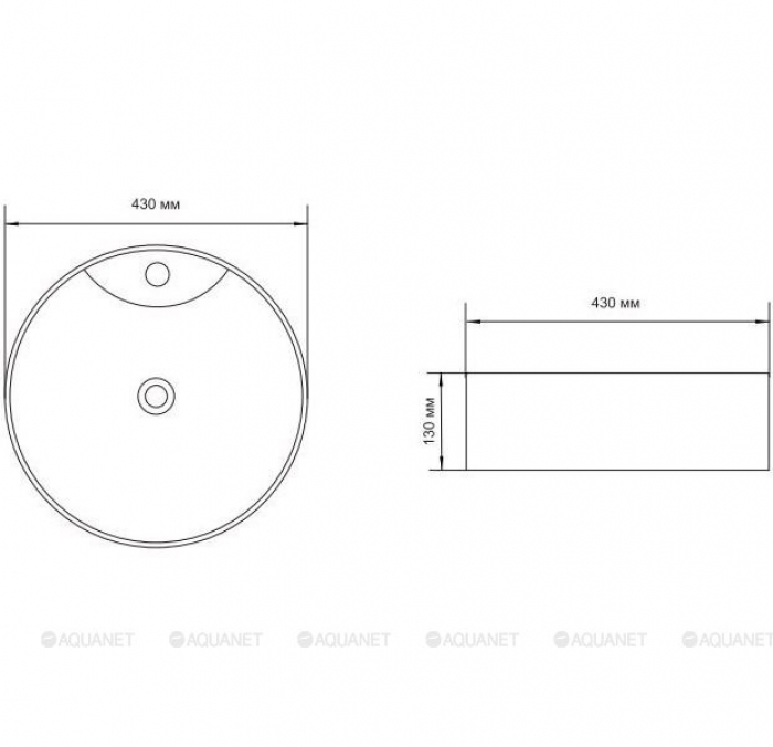 Раковина накладная AQUANET Moon-2 43х43 211285. Фото