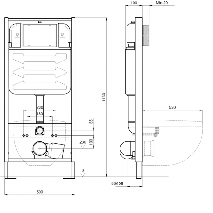 Унитаз с инсталляцией Set Aquatek Европа INS-0000012+AQ1901-00. Фото