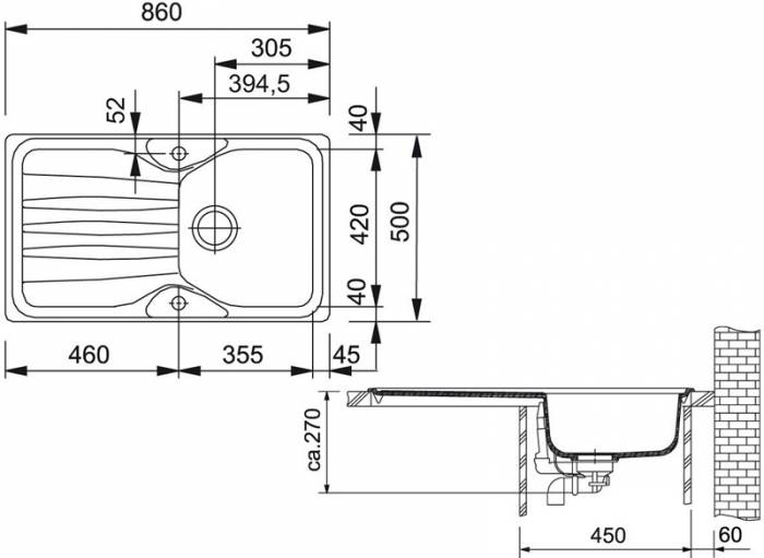 Кухонная мойка FRANKE Calypso COG 611 белый 114.0184.930. Фото