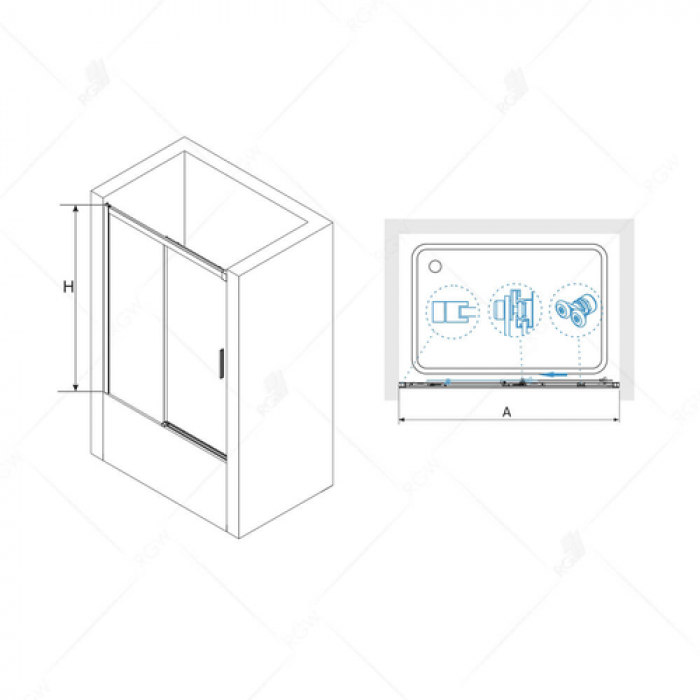 Шторка на ванну RGW SCREENS SC-45 34114517-11 170 см. Фото