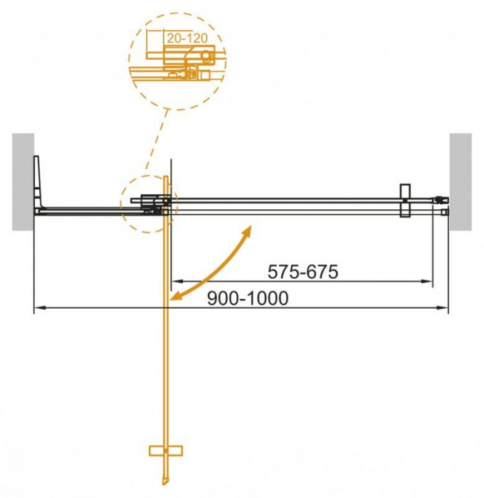 Душевая дверь CEZARES Slider SLIDER-B-1-90/100-GRIGIO-Cr. Фото